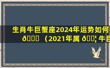 生肖牛巨蟹座2024年运势如何 🐝 （2021年属 🐦 牛巨蟹座星座运势完整版）